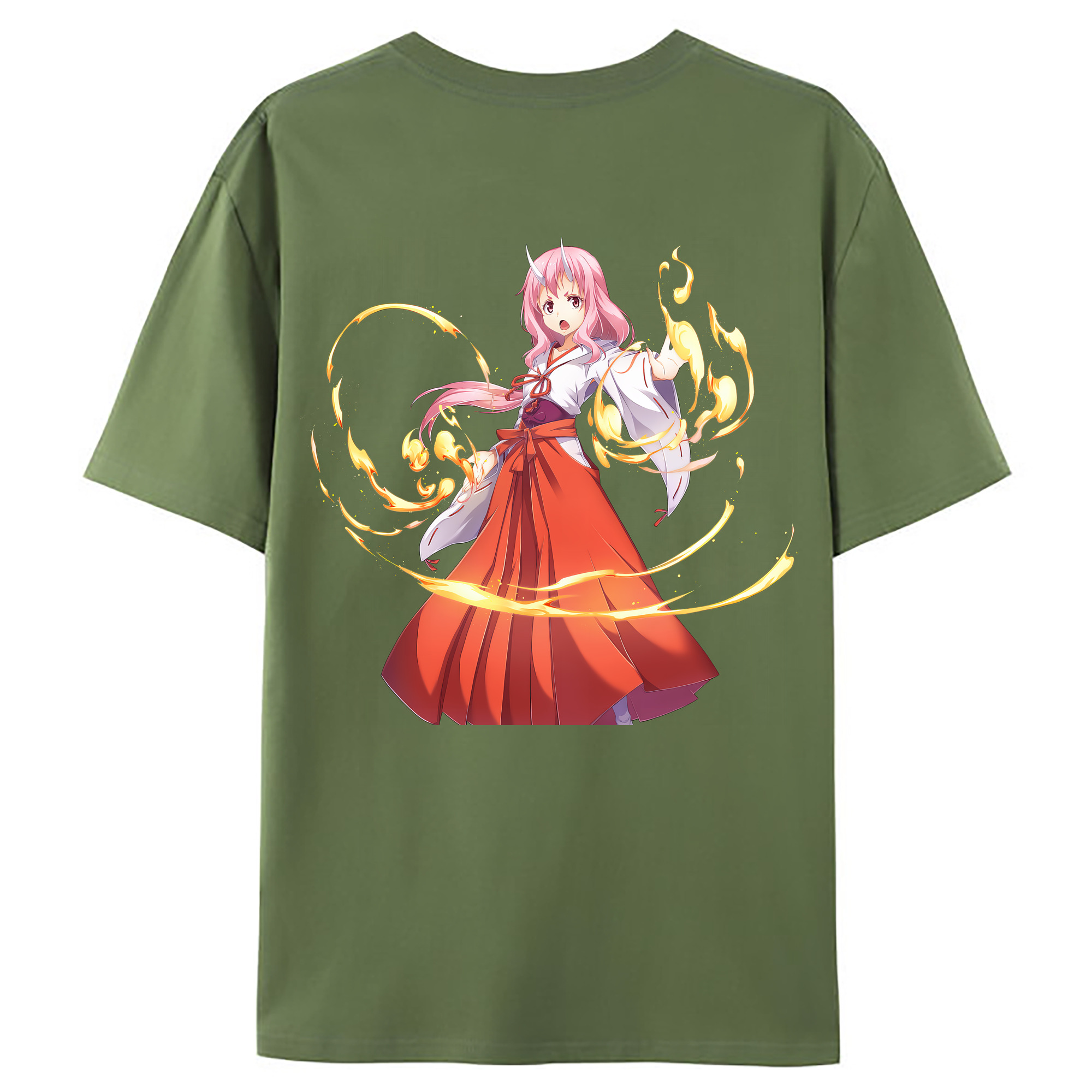 （画像用） 転スラ Regarding Reincarnated to Slime 綿100％ メンズ半袖Tシャツ（バックプリント） 通気性